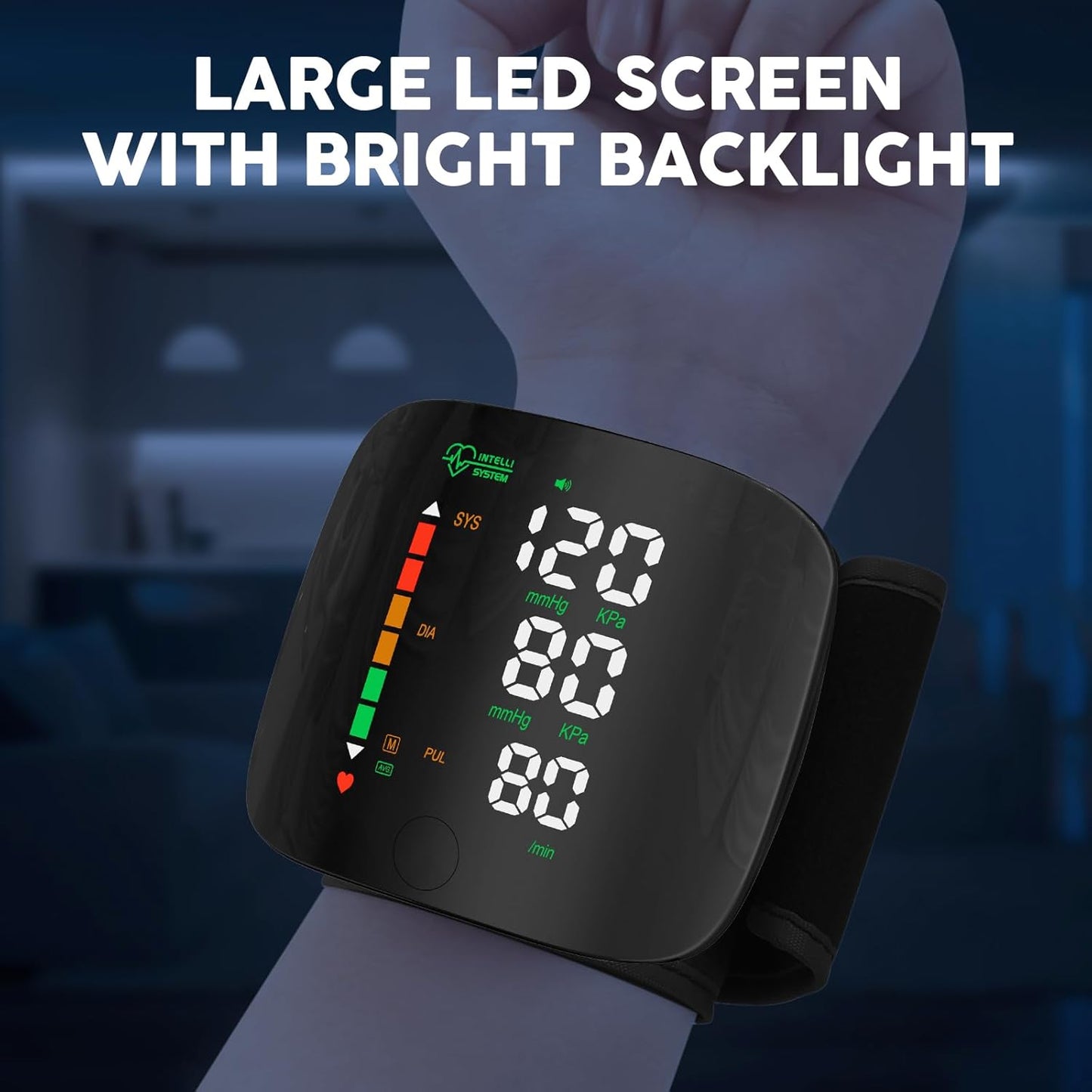 Wrist Blood Pressure Monitor Led Display